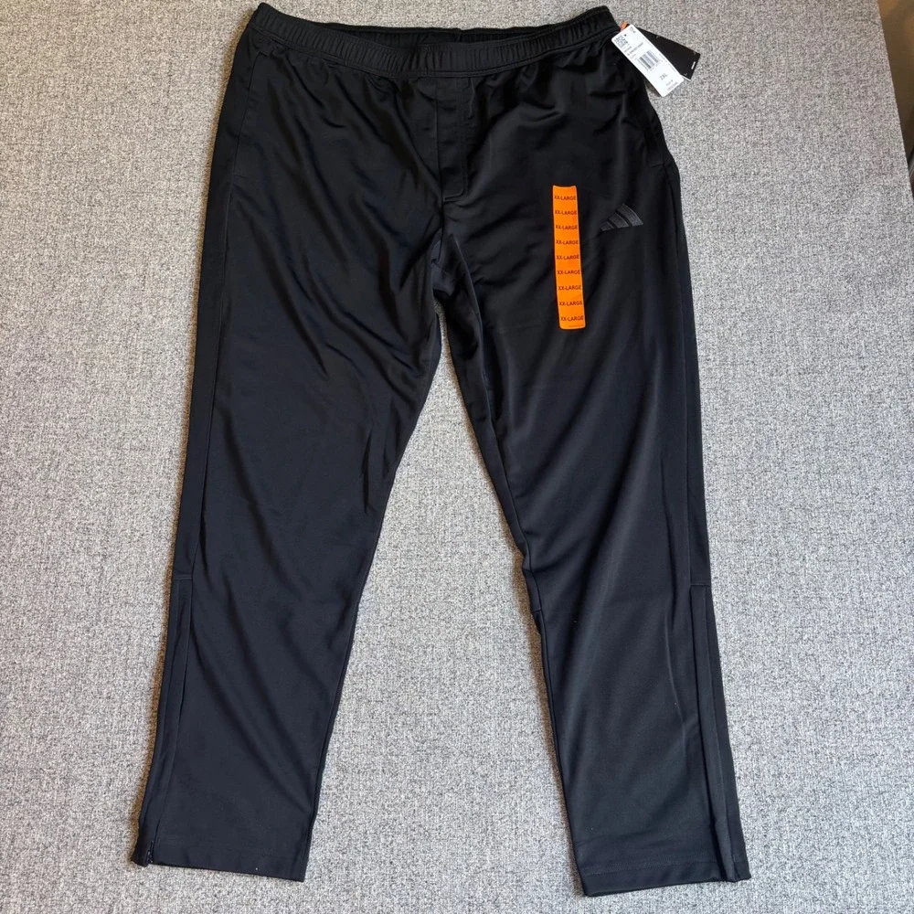 Adidas Tricot Pant Mens 2XL Black Athletic Ankle Zip Gym Soccer‎ Training
